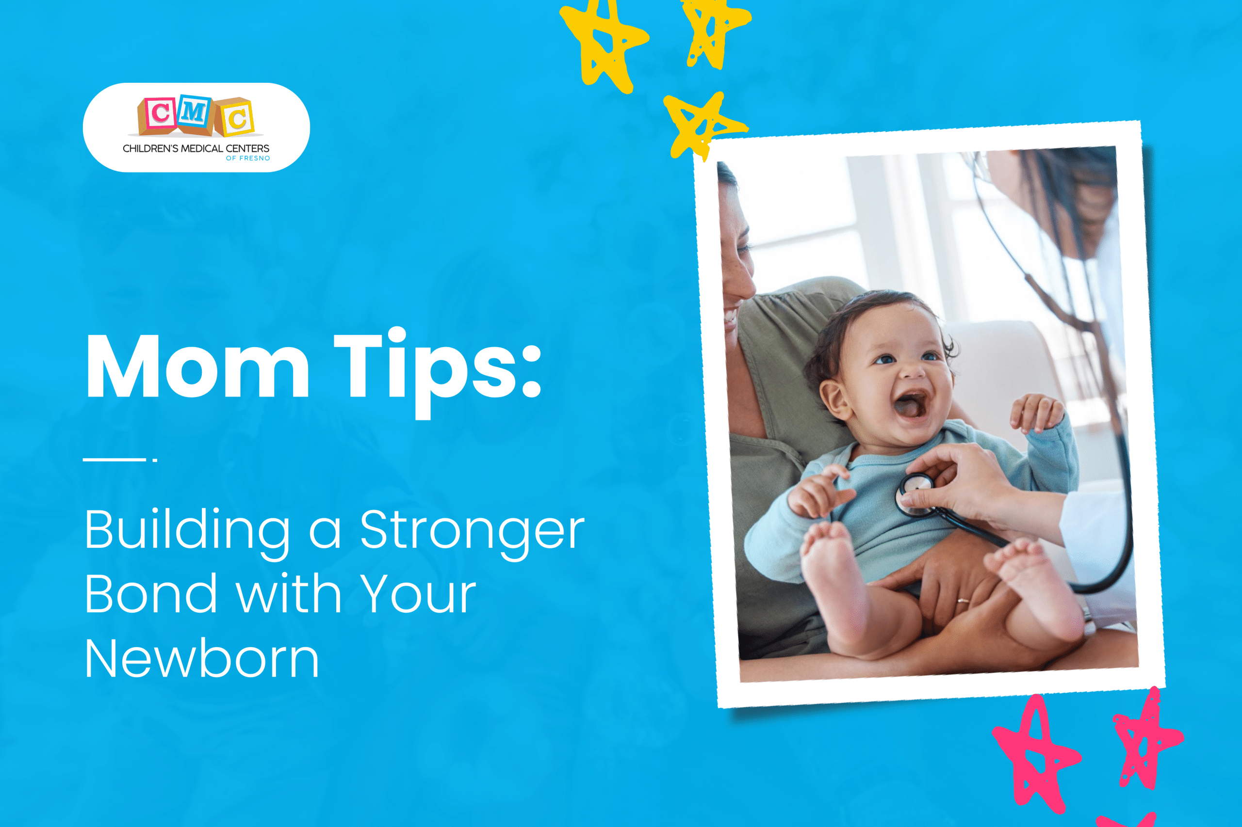 A pediatrician shares newborn care tips and gently examines the baby.