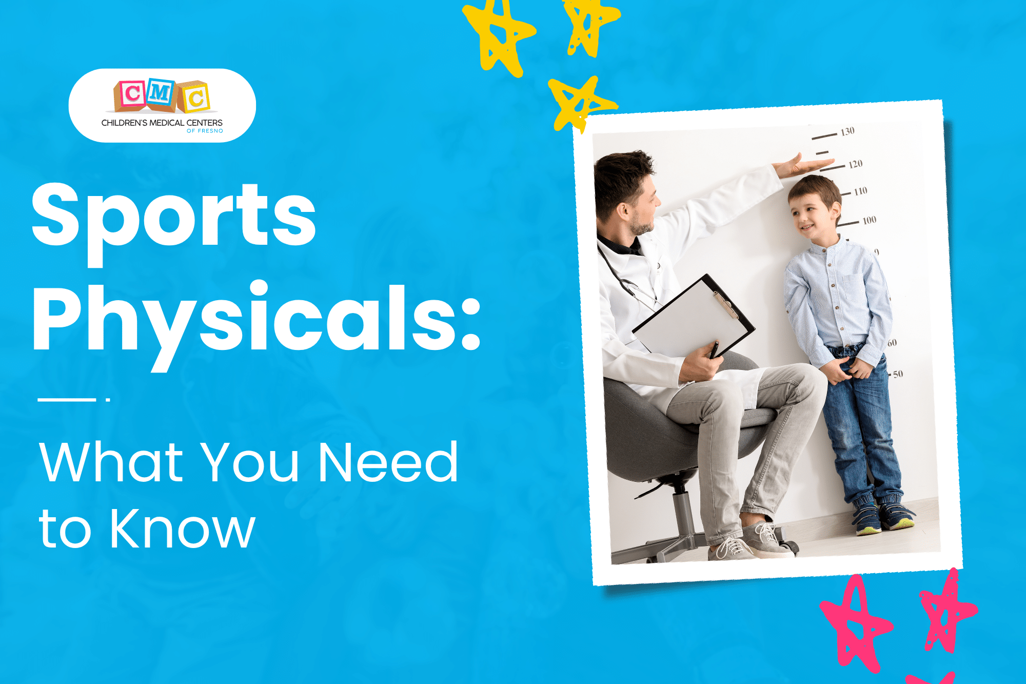 A pediatrician measures a child’s height for his sports clearance exam.