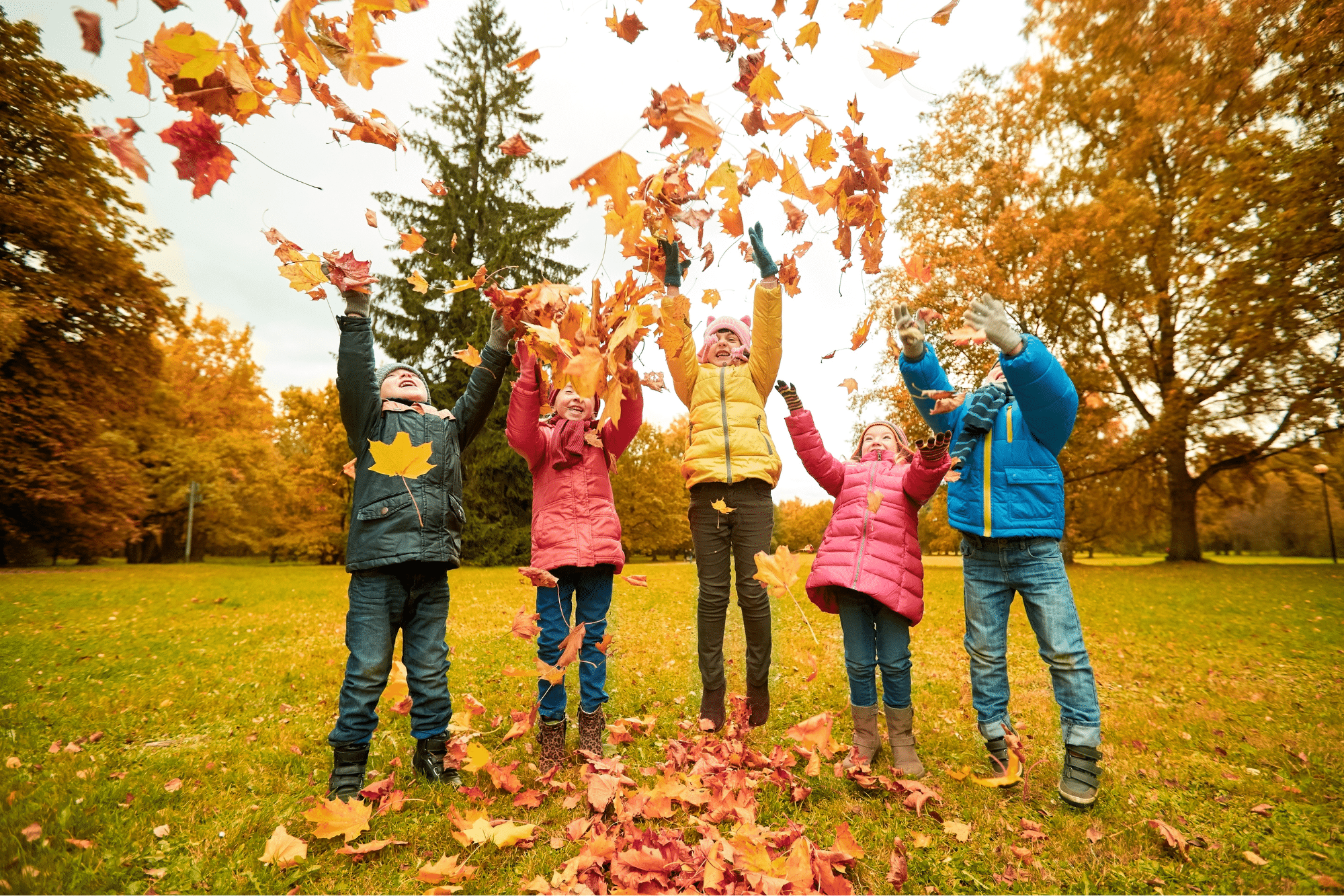 A group of kids happily plays outside after finding relief with cold remedies for kids that help them feel their best again.